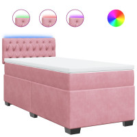 Produktbild för Ramsäng med madrass rosa 80x200 cm sammet