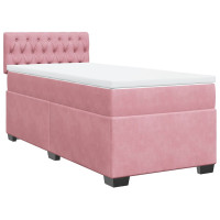 Produktbild för Ramsäng med madrass rosa 80x200 cm sammet