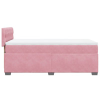 Produktbild för Ramsäng med madrass rosa 80x200 cm sammet
