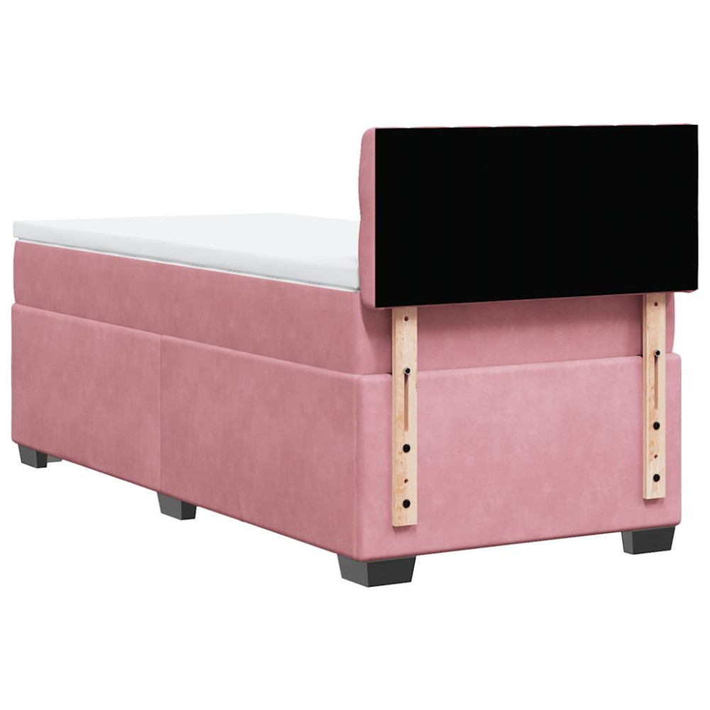 Produktbild för Ramsäng med madrass rosa 80x200 cm sammet