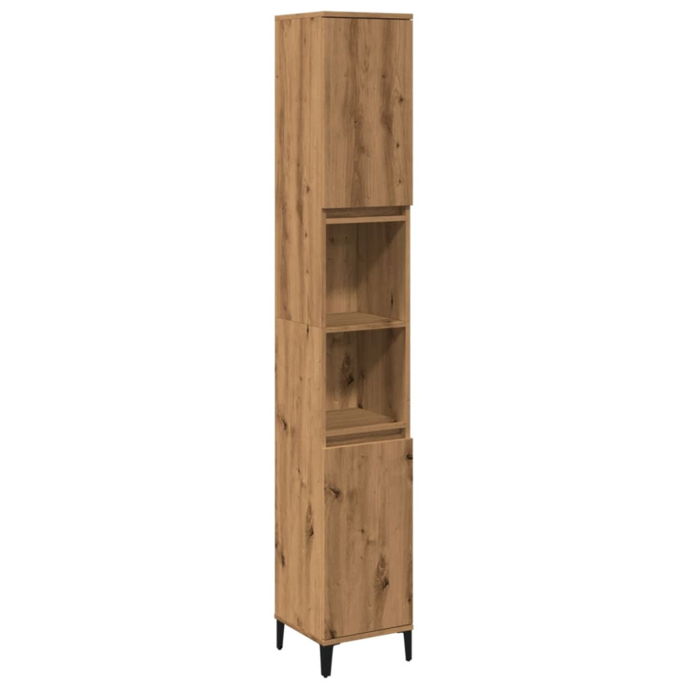 Produktbild för Badrumsskåp ek 30x30x190 cm konstruerat trä
