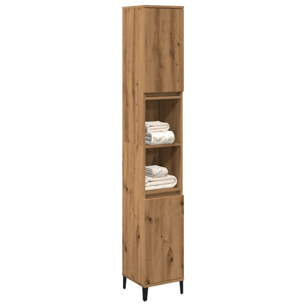 Produktbild för Badrumsskåp ek 30x30x190 cm konstruerat trä