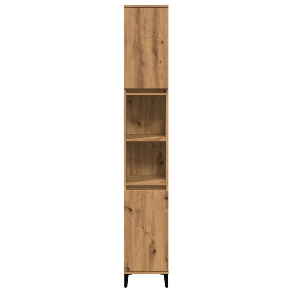 Produktbild för Badrumsskåp ek 30x30x190 cm konstruerat trä