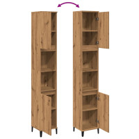 Produktbild för Badrumsskåp ek 30x30x190 cm konstruerat trä