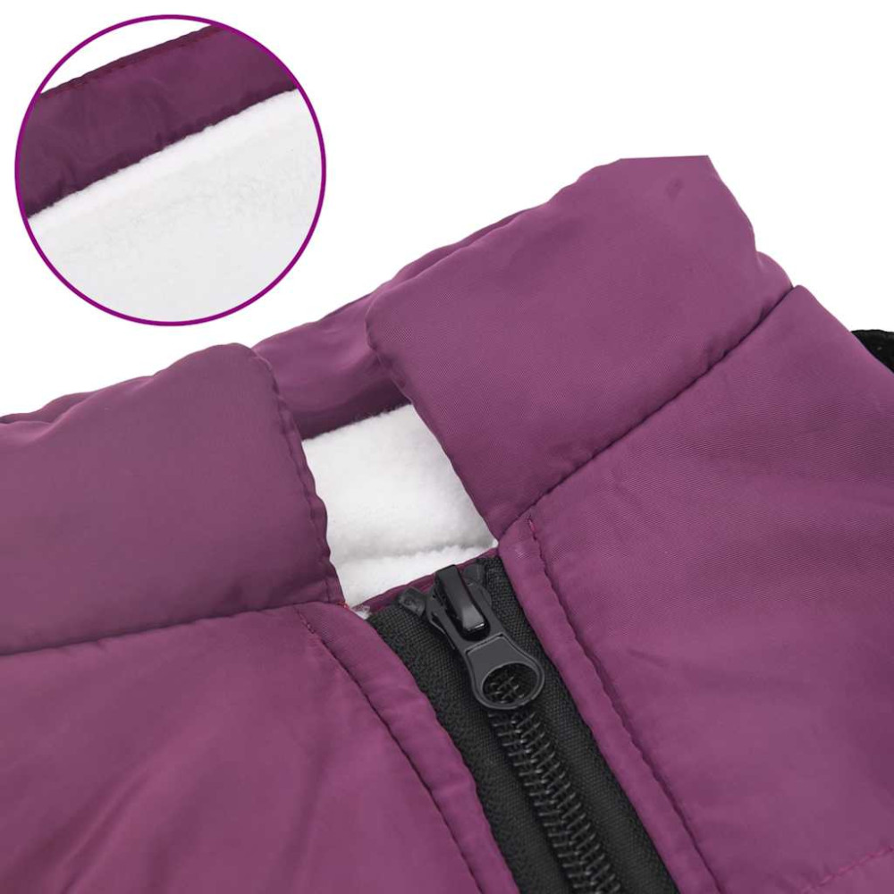 Produktbild för Hundtäcke med sele vattentät lila reflex L40