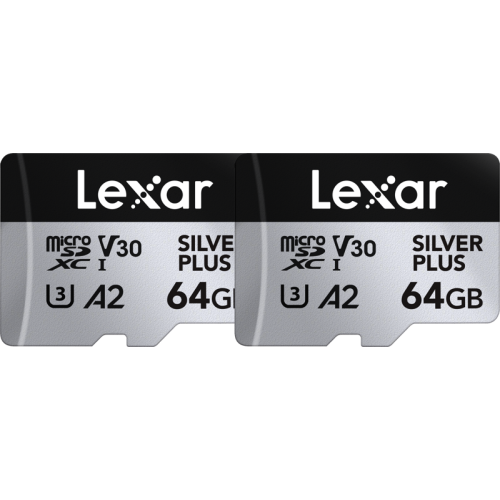 LEXAR Lexar microSDXC Professional SILVER Plus UHS-I/U3/A2/4K R205/W100 (V30) 64GB - 2pack