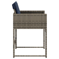 Produktbild för Trädgårdsstolar med dynor 4 st grå konstrotting