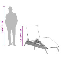 Produktbild för Solsängar 2 st med bord svart konstrotting