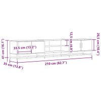 Produktbild för Tv-bänk rökfärgad ek 210x35x41 cm konstruerat trä