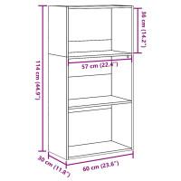 Produktbild för Bokhylla sonoma-ek 60x30x114 cm konstruerat trä