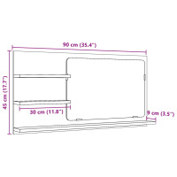 Produktbild för Spegelskåp för badrum åldrat trä 90x11x45 cm konstruerat trä