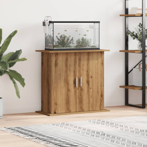 vidaXL Akvariestativ hantverksmässig ek 81x36x73 cm konstruerat trä