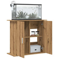 Produktbild för Akvariestativ hantverksmässig ek 81x36x73 cm konstruerat trä