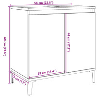 Produktbild för Tvättställsskåp åldrat trä 58x33x60 cm konstruerat trä