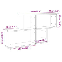 Produktbild för Vägghylla artisian ek 100x18x53 cm konstruerat trä