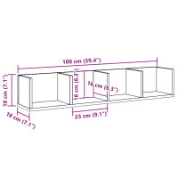 Produktbild för CD-hylla åldrat trä 100x18x18 cm konstruerat trä