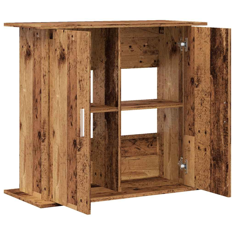 Produktbild för Akvariebänk åldrat trä 81x36x73 cm konstruerat trä
