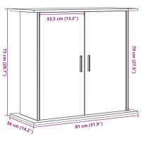 Produktbild för Akvariebänk åldrat trä 81x36x73 cm konstruerat trä