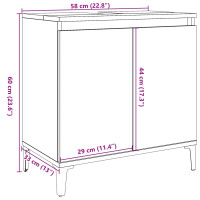 Produktbild för Tvättställsskåp betonggrå 58x33x60 cm konstruerat trä