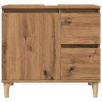 Produktbild för Tvättställsskåp ek 65x33x60 cm konstruerat trä
