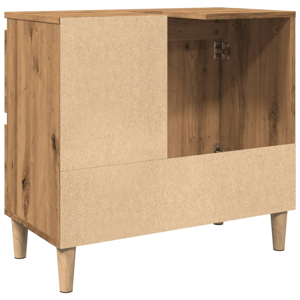 Produktbild för Tvättställsskåp ek 65x33x60 cm konstruerat trä