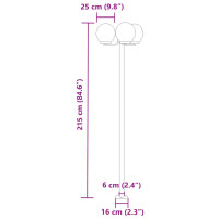 Produktbild för Utomhusgolvlampor 3 st silver 215 cm rostfritt stål