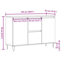 Produktbild för Skänk ek 104x35x70 cm konstruerat trä