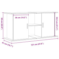 Produktbild för Akvariestativ hantverksmässig ek 121x41x58 cm konstruerat trä