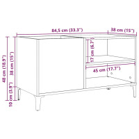 Produktbild för Stereobänk artisan ek 84,5x38x48 cm konstruerat trä