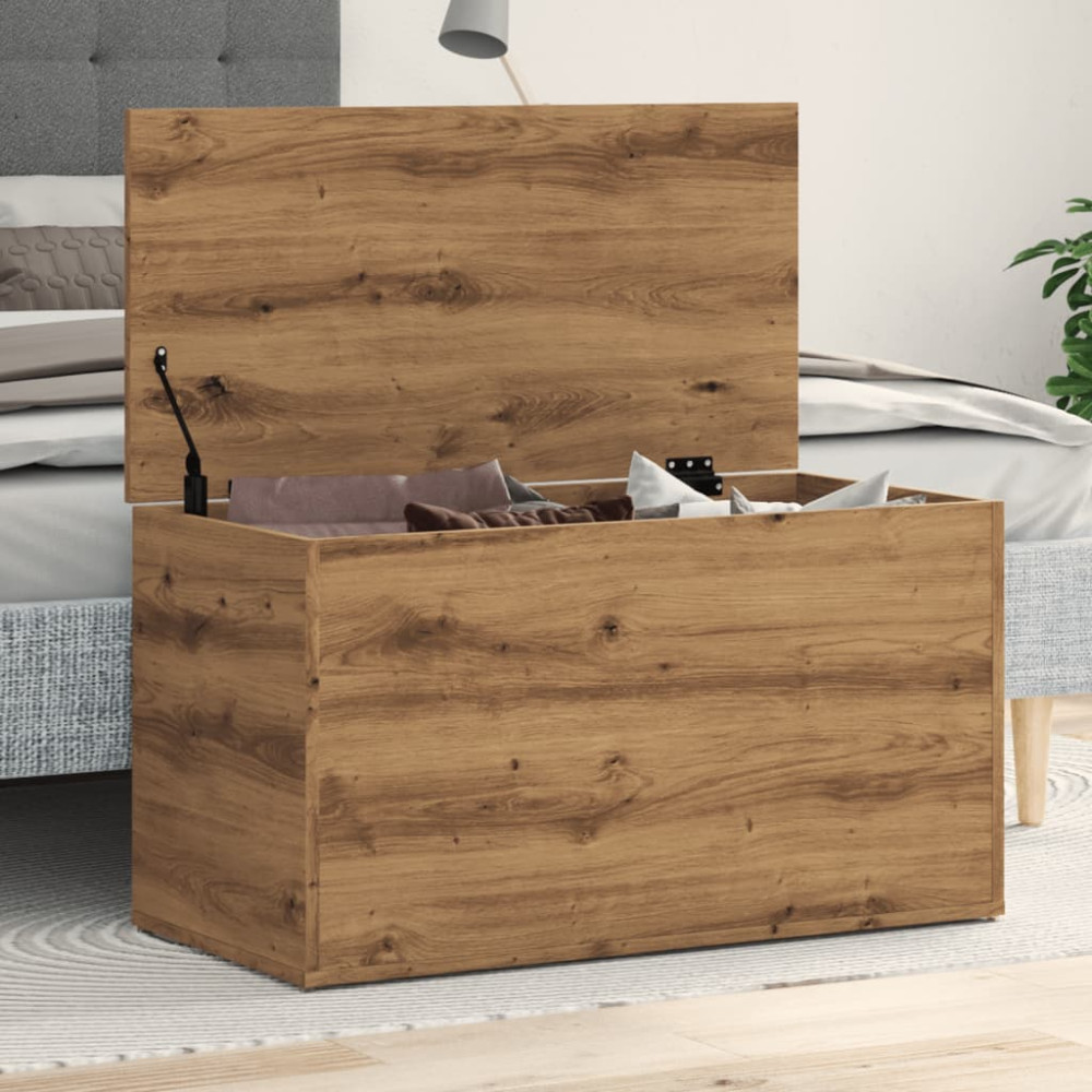 Produktbild för Förvaringskista artisan ek 84x42x46 cm konstruerat trä