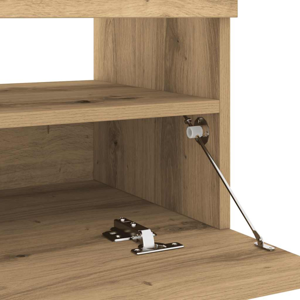 Produktbild för TV-bänk med LED-lampor artisan ek 100x35x40 cm konstruerat trä