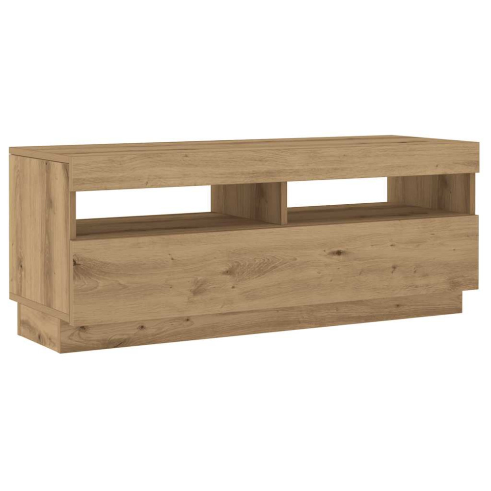 Produktbild för TV-bänk med LED-lampor artisan ek 100x35x40 cm konstruerat trä