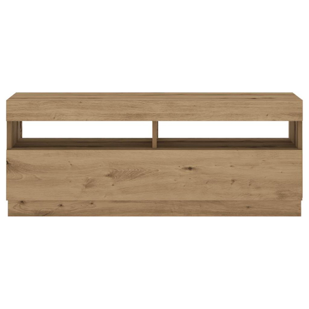 Produktbild för TV-bänk med LED-lampor artisan ek 100x35x40 cm konstruerat trä