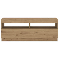 Produktbild för TV-bänk med LED-lampor artisan ek 100x35x40 cm konstruerat trä