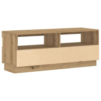 Produktbild för TV-bänk med LED-lampor artisan ek 100x35x40 cm konstruerat trä