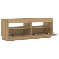 Produktbild för TV-bänk med LED-lampor artisan ek 100x35x40 cm konstruerat trä