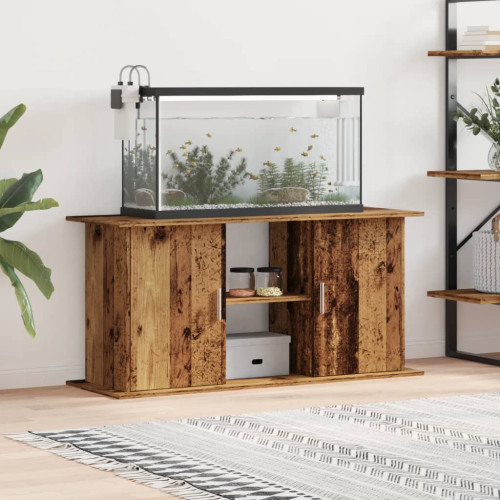 vidaXL Akvariebänk åldrat trä 121x41x58 cm konstruerat trä