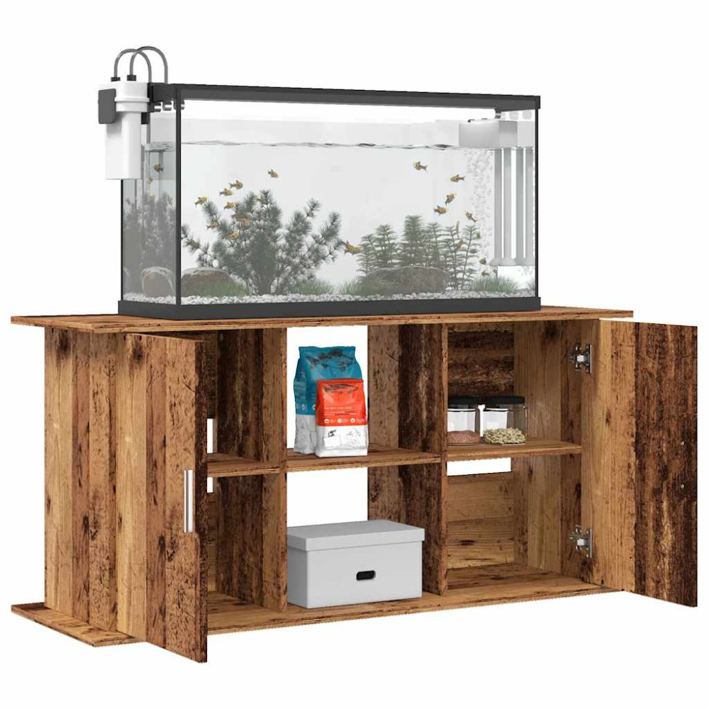 Produktbild för Akvariebänk åldrat trä 121x41x58 cm konstruerat trä