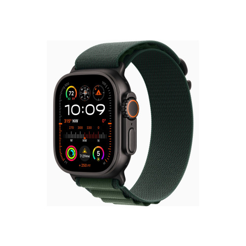 Apple Apple Watch Ultra 2 - svart titan - smart klocka med Alpine Loop - mörkgrön - 64 GB