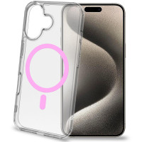 Produktbild för Gelskinmag Magnetic Cover MagSafe iPhone 16 Transparent + Rosa