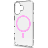 Produktbild för Gelskinmag Magnetic Cover MagSafe iPhone 16 Transparent + Rosa