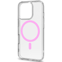 Produktbild för Gelskinmag Magnetic Cover MagSafe iPhone 16 Pro Transparent + Rosa