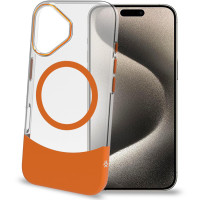 Produktbild för Magdual MagSafe-kompatibelt skal iPhone 16 Orange + Transparent