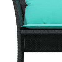 Produktbild för Reclinerstol för trädgården med fotpall svart konstrotting