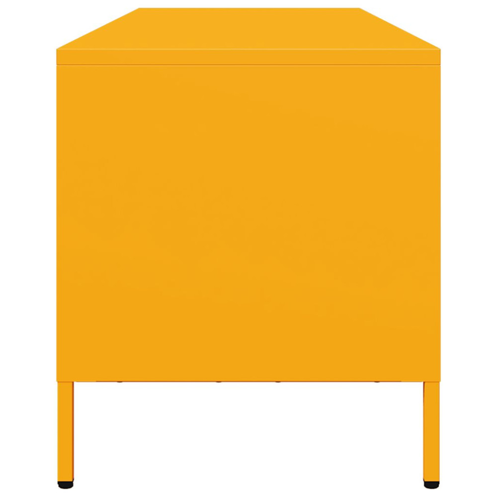 Produktbild för Tv-bänk senapsgul 135x39x43,5 cm kallvalsat stål