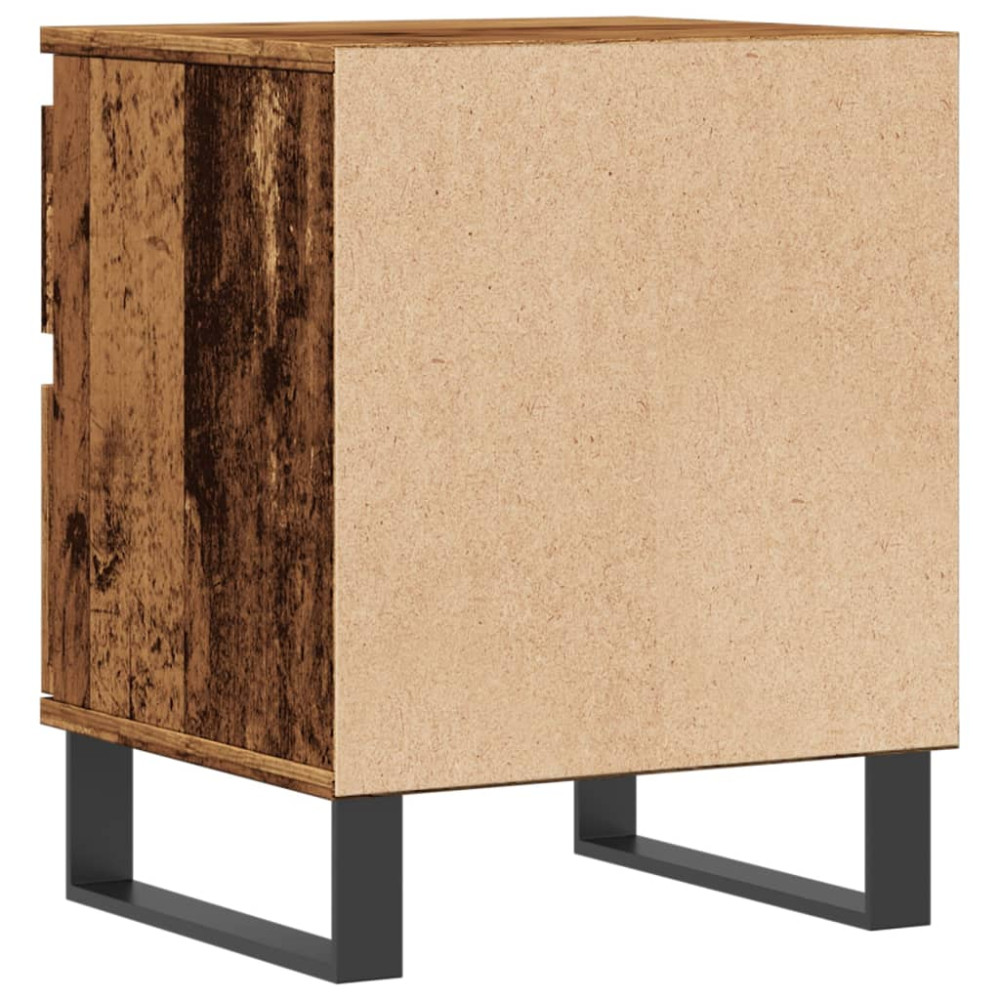 Produktbild för Sängbord 2 st åldrat trä 40x35x50 cm konstruerat trä