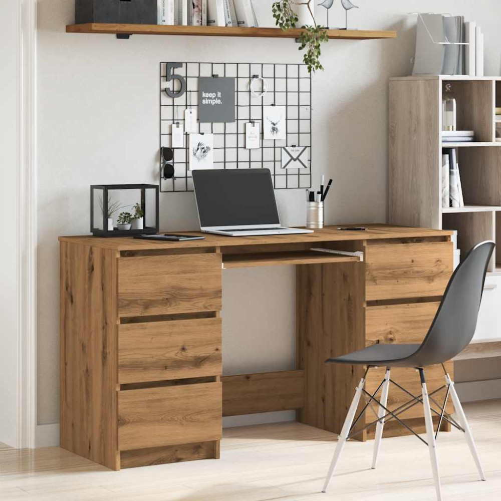 Produktbild för Skrivbord artisan ek 140x50x77 cm konstruerat trä
