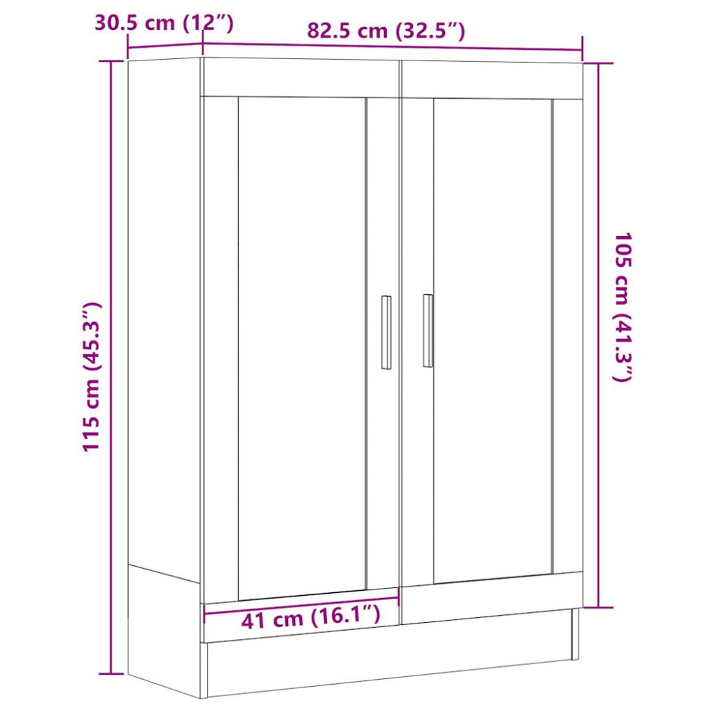 Produktbild för Bokhylla artisan ek 82,5x30,5x115 cm konstruerat trä