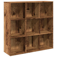 Produktbild för Bokhylla åldrat trä 98x29x97,5 cm