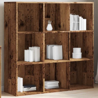 Produktbild för Bokhylla åldrat trä 98x29x97,5 cm